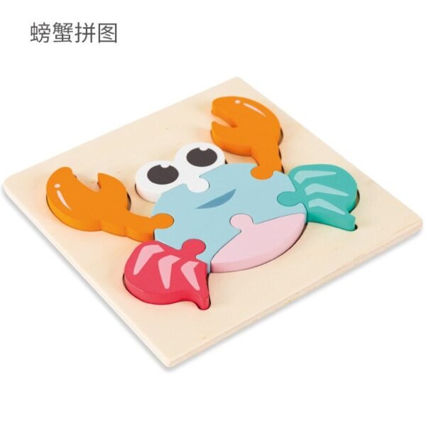 Puzzle 3D en bois animaux et trafic - 9