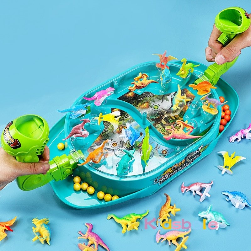 Jeu de catapulte à billes dinosaure