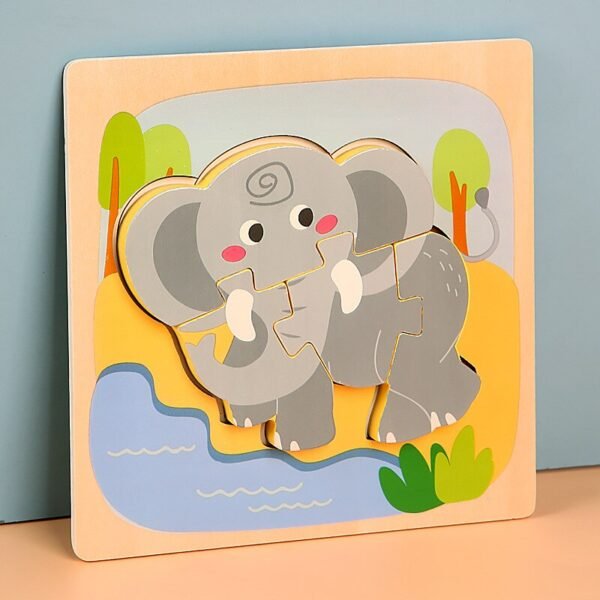 Puzzle 3D en Bois Animaux - 22