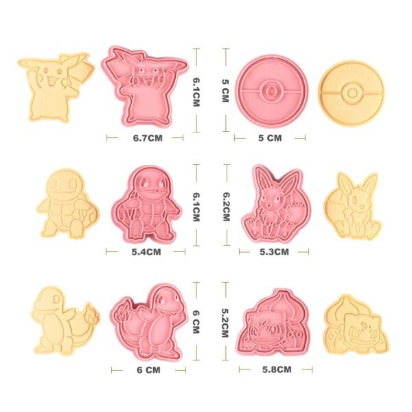Lot de 6 moules à cookies Pokémon Halloween - 2