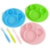 Assiette et cuillère pour bébé en silicone Assiette et cuillère pour bébé en silicone