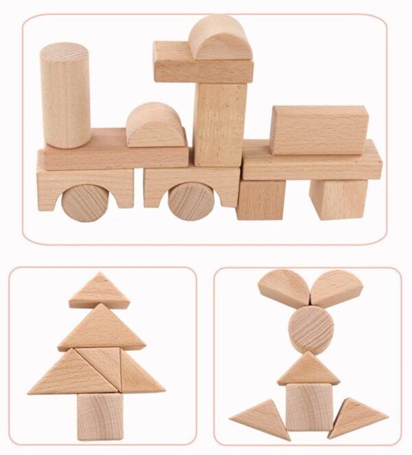 Blocs de construction en bois Montessori - 1