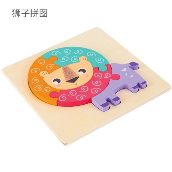 Puzzle 3D en bois animaux et trafic - 4