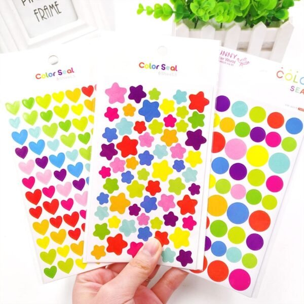 Lot de stickers cœur et étoile
