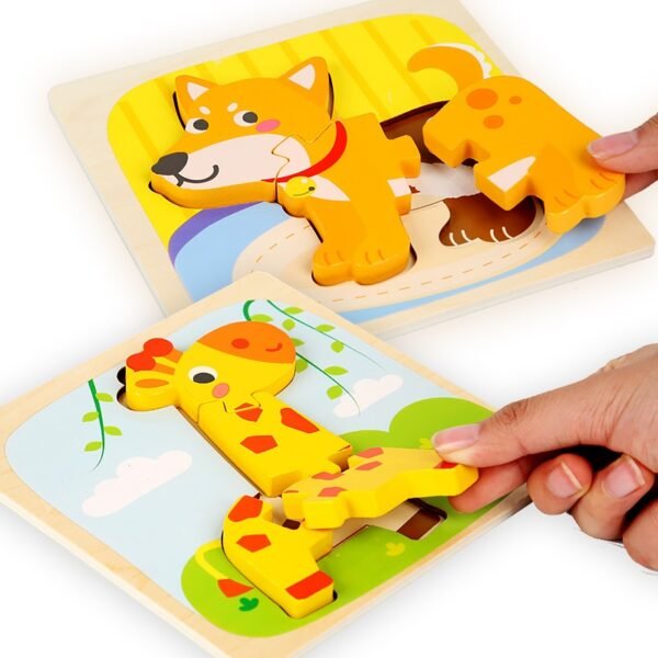 Puzzle 3D en Bois Animaux - 16