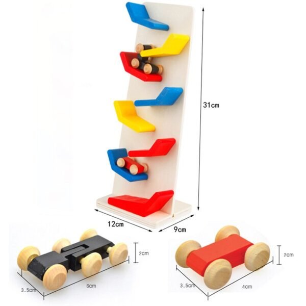 Circuit de voitures en bois Montessori - 3
