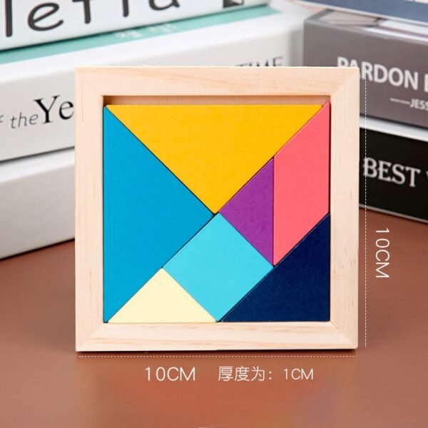 Puzzle Tangram magnétique en bois - 3