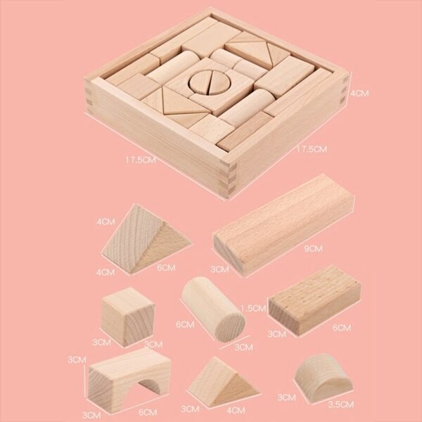 Blocs de construction en bois Montessori - 6