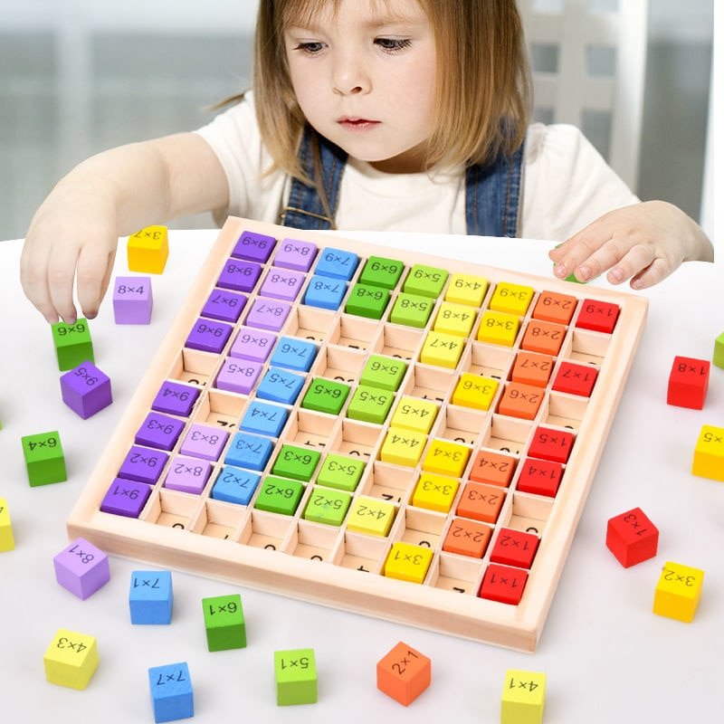 Table de multiplication en bois