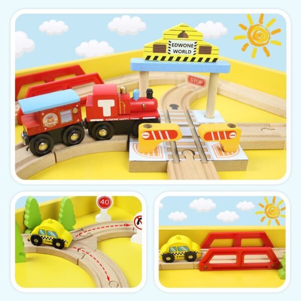 Circuit de Train en Bois avec Croisements - 3