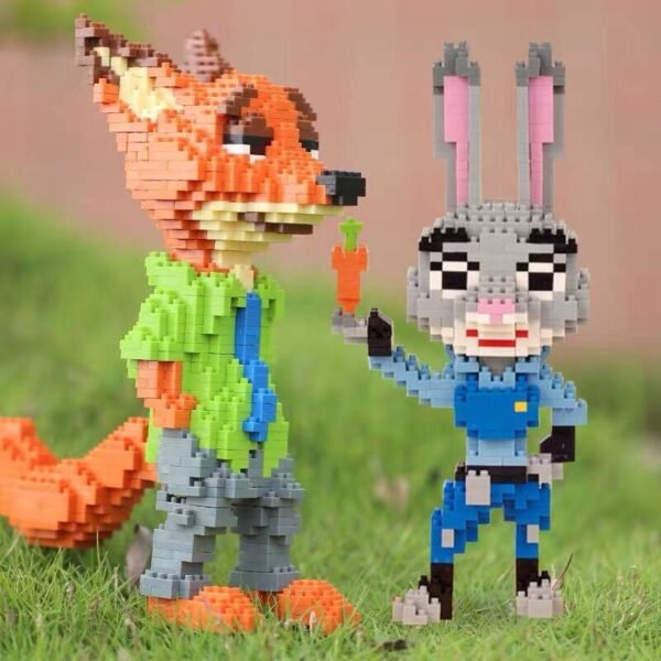 Blocs de construction dessins animés Lapin et Renard - 3