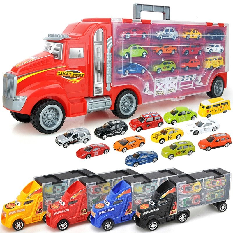 Camion Porte-Voitures avec Miniatures
