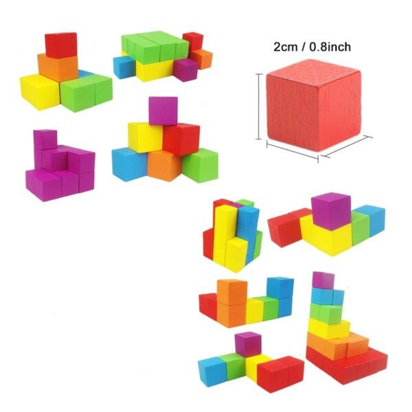 Cubes en Bois Colorés - 2