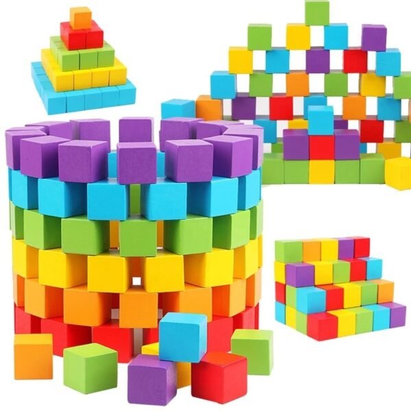 Cubes en Bois Colorés - 1