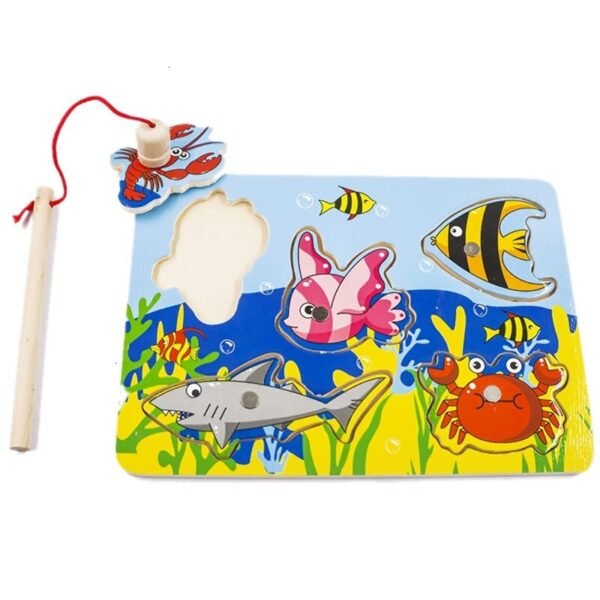 Jeu de pêche magnétique en bois - 1