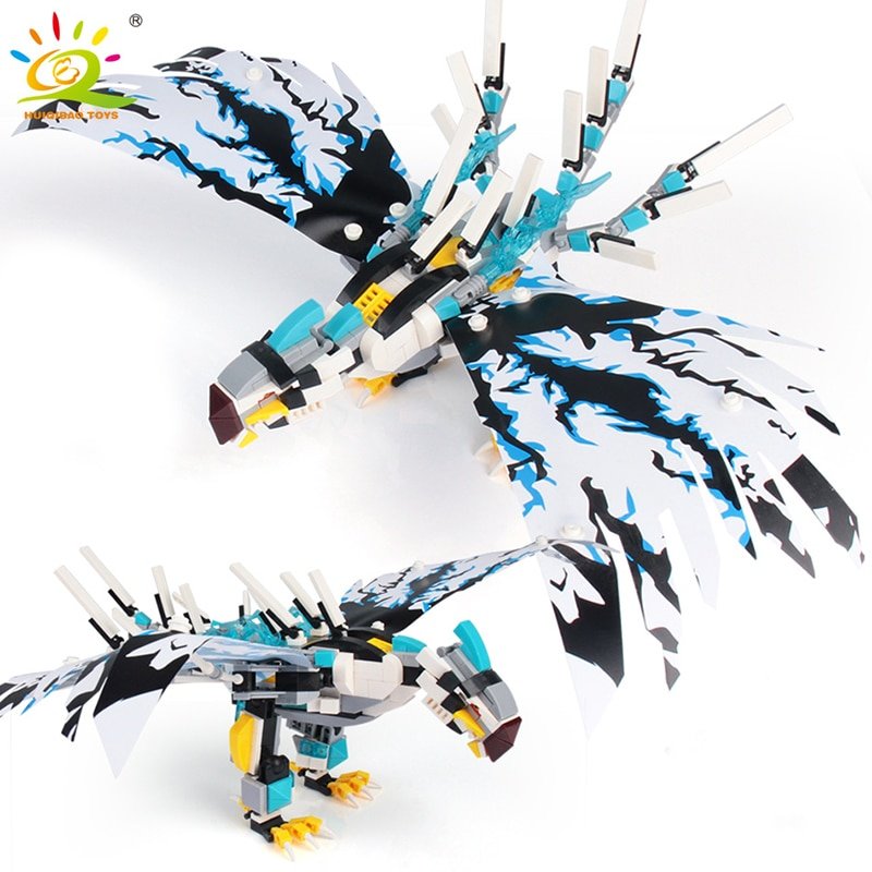 Ensemble de construction aigle avec figurines de ninjas