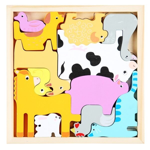 Puzzle 3D en Bois Animaux et Véhicules - 7