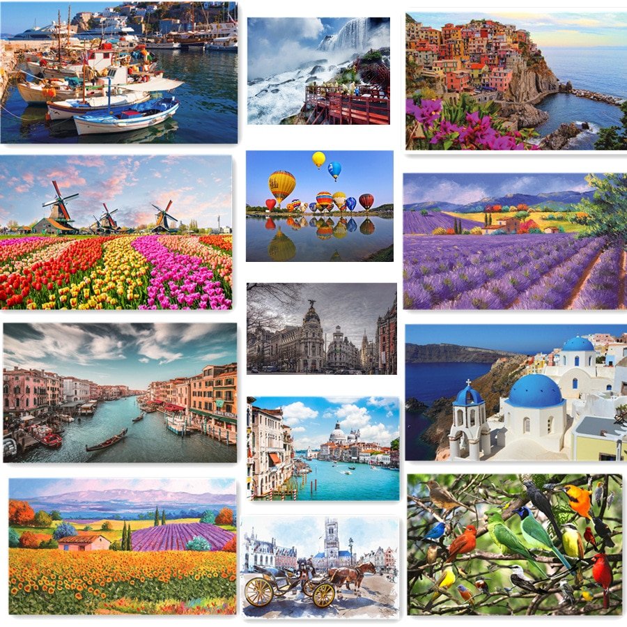 Puzzle 500 pièces "Paysage à l'huile"
