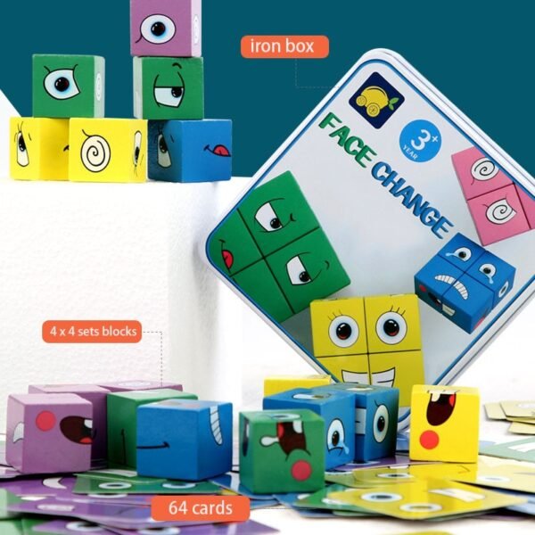 Jeu de blocs à visages changeants