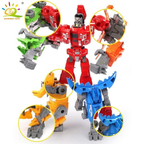 Set de Dinosaures Robots Transformables 5 en 1 - 5