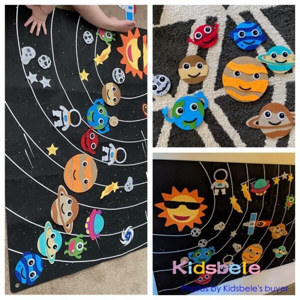 Tapis de jeu système solaire en feutre - 3