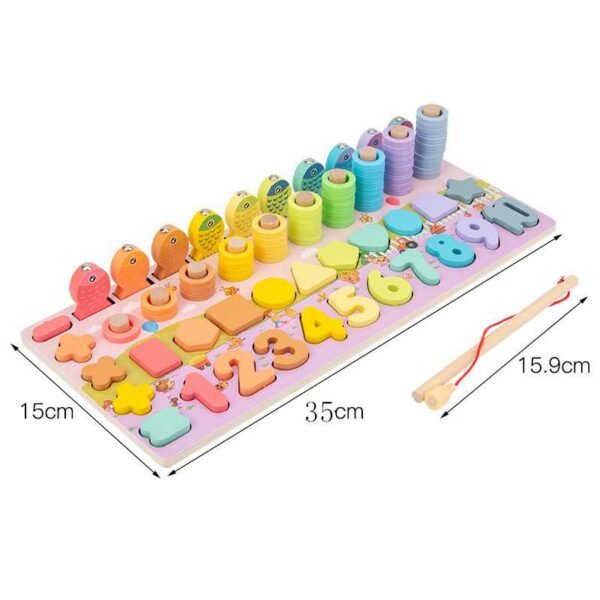 Jouet en bois Montessori de mathématiques et pêche - 33