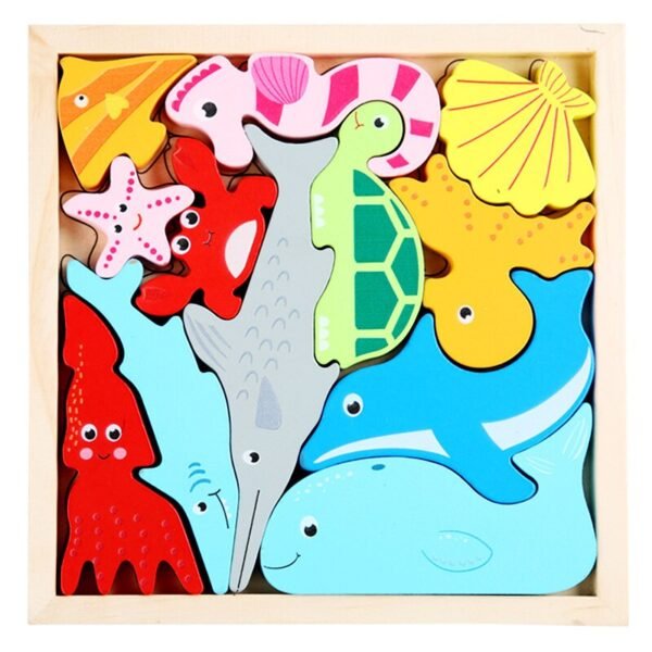 Puzzle 3D en Bois Animaux et Véhicules - 3