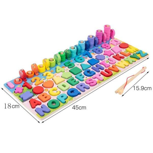 Jouet en bois Montessori de mathématiques et pêche - 36