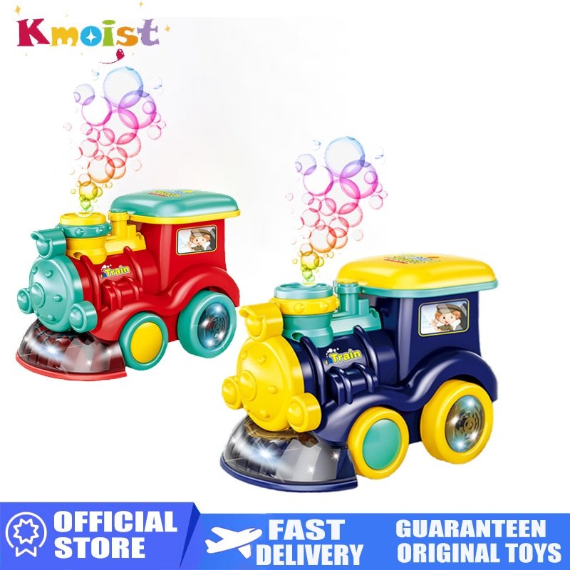 Train électrique faisant des bulles avec lumière et son