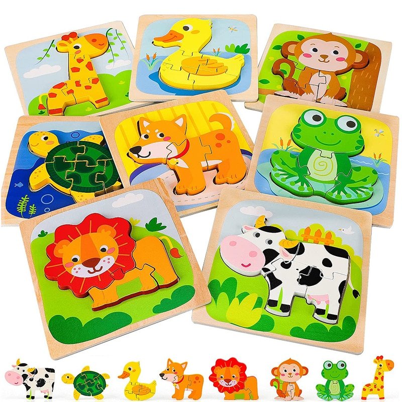 Puzzle 3D en Bois Animaux