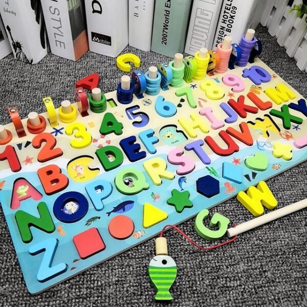 Jouet en bois Montessori de mathématiques et pêche - 31