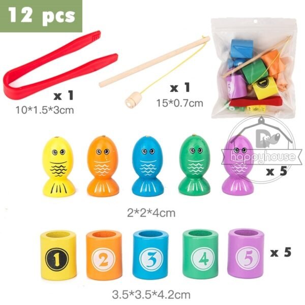 Jouet en bois Montessori de mathématiques et pêche - 17