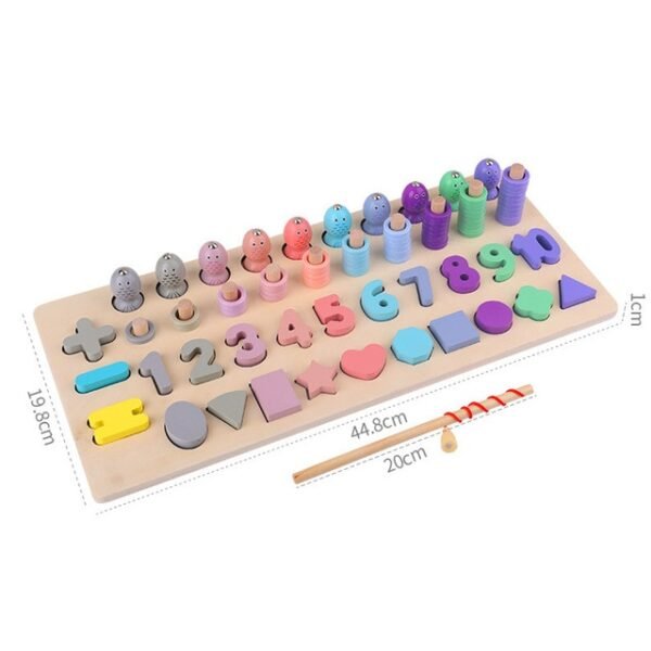 Jouet en bois Montessori de mathématiques et pêche - 23