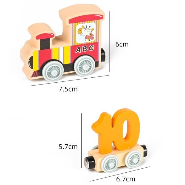 Train magnétique avec chiffres en bois - 1