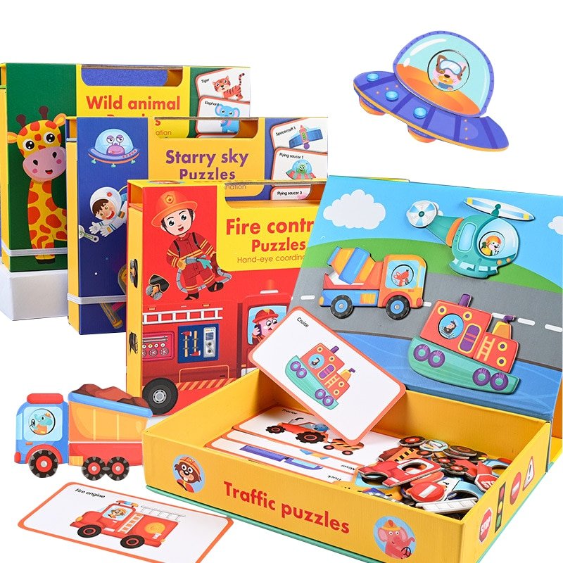 Puzzle magnétique avec cartes éducatives