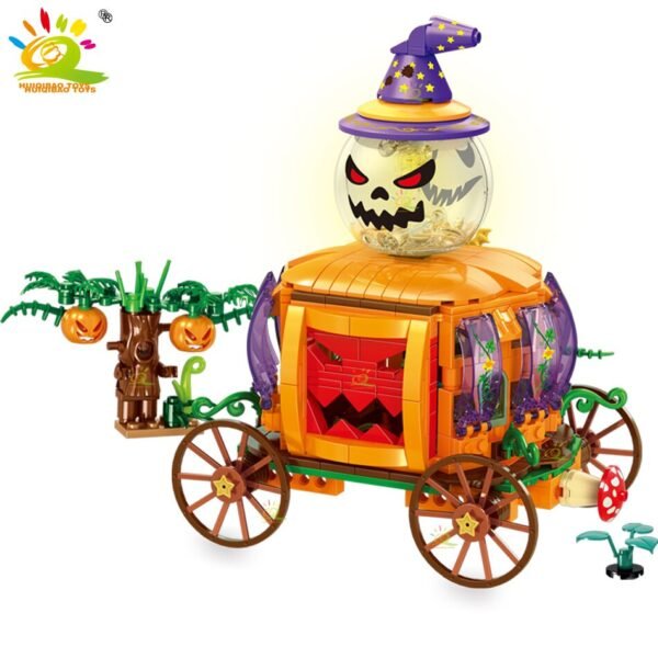 Ensemble de construction thème Halloween avec citrouilles et crânes - 3