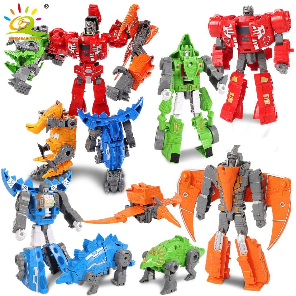 Set de Dinosaures Robots Transformables 5 en 1