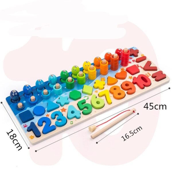 Jouet en bois Montessori de mathématiques et pêche - 28