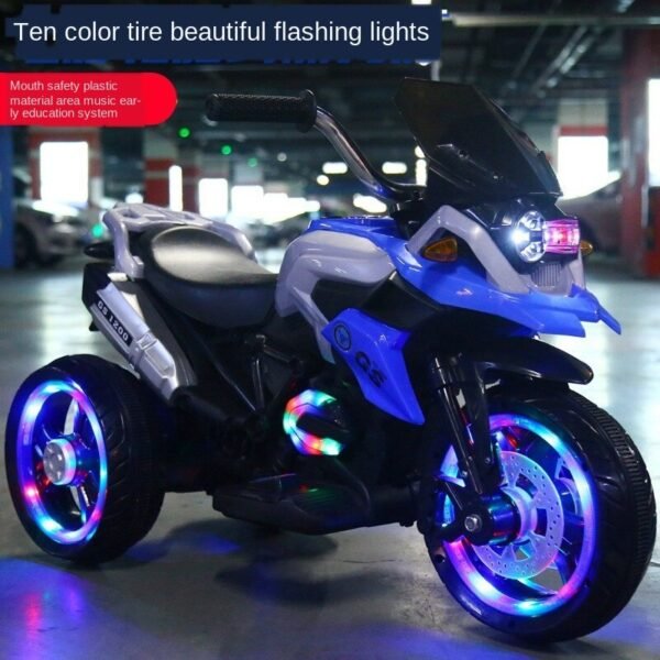 Moto tricycle électrique pour enfants avec roues lumineuses - 2