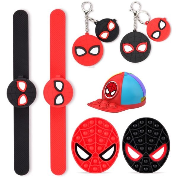 Set de porte-clés et jouets anti-stress Spiderman