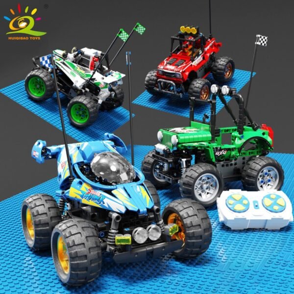 Voiture de Course Radiocommandée en Blocs à Assembler - 1
